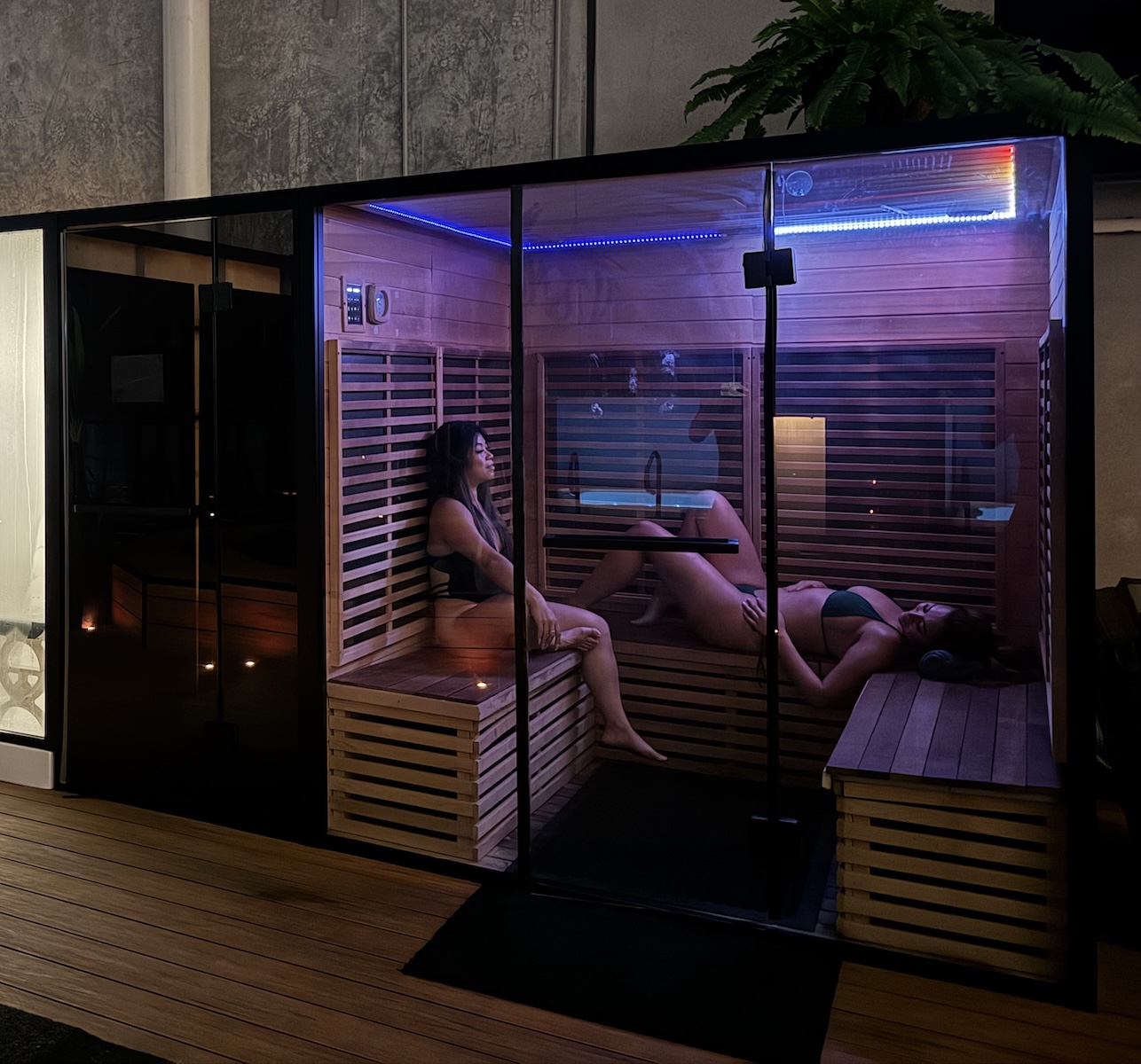 Infrared sauna at Oasis Spa